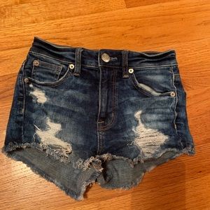 American Eagle high-waisted denim shorts size 00